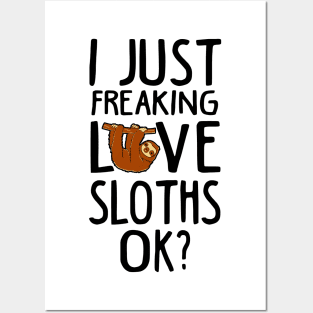 Love Sloth. Funny Sloth Lover Gift Posters and Art